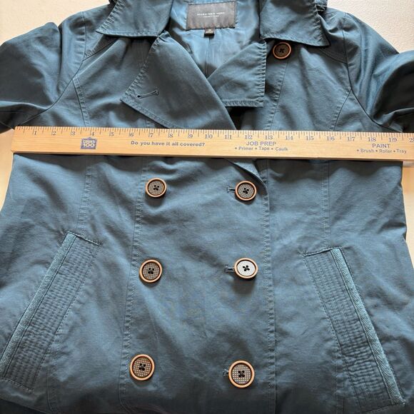 Marc New York Andrew Marc Women's Blue Double-Breasted Peacoat Hooded  Jacket M - Picture 8 of 16